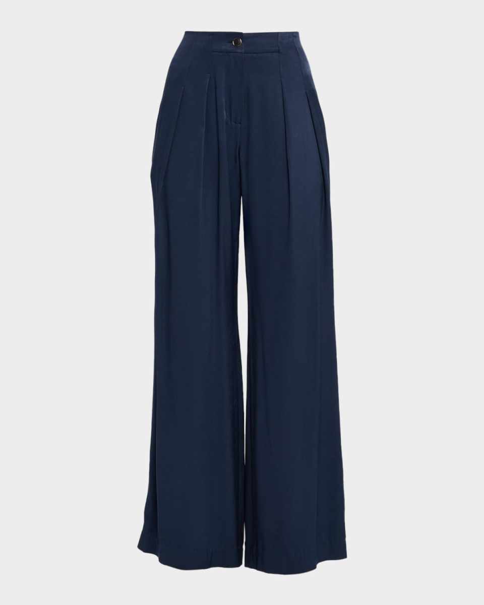 Russell Satin Wide-Leg Pants
